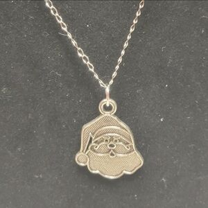 Silver Chain and Silver Santa Charm Necklace